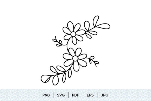 Download Minimal Floral Branch Line Art SVG - Mini Collection