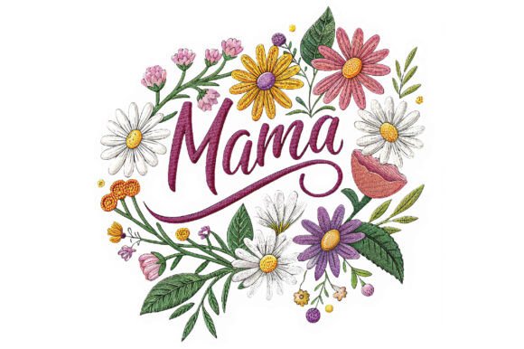 Download Mama Flower Embroidery, Mother's Day - Premium Resources