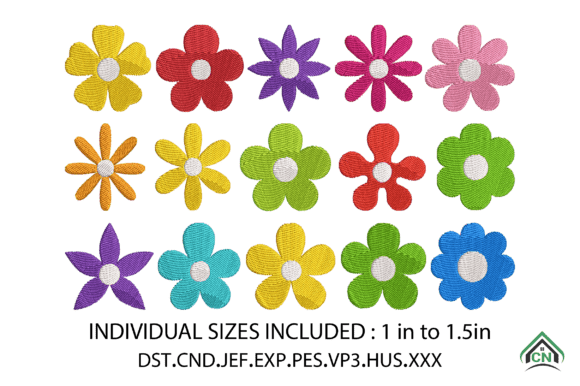 Download Mini Daisy Flowers Embroidery Design - Mini Collection
