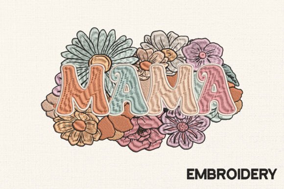 Download Mama Flower Embroidery Design - Premium Resources