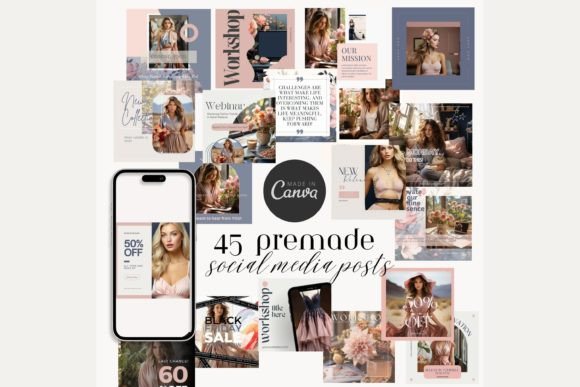 Download Feminine Elegance Social Media Post Kit - Mini Collection