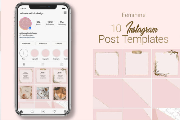 Download Instagram Template, Feminine Style Canva - Mini Collection