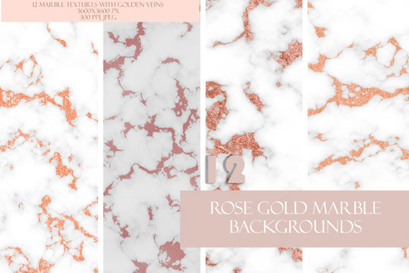 Download Feminine Rose Gold Glitter Marble Set - Mini Collection