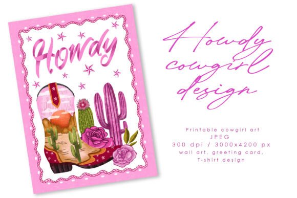 Download Howdy Soft Pink Feminine Western Art - Mini Collection