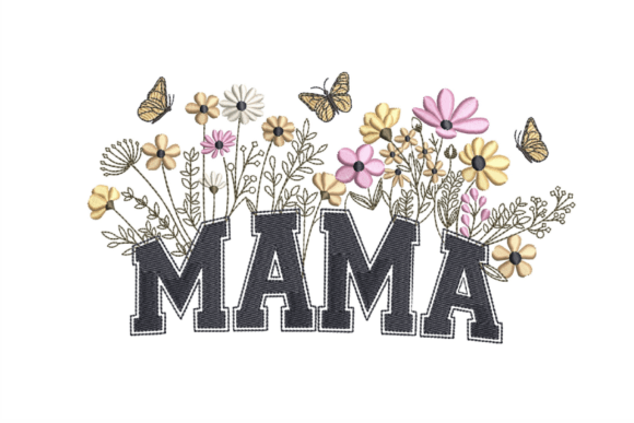 Download Mama Flower Embroidery Design - Mama flower embroidery Collection